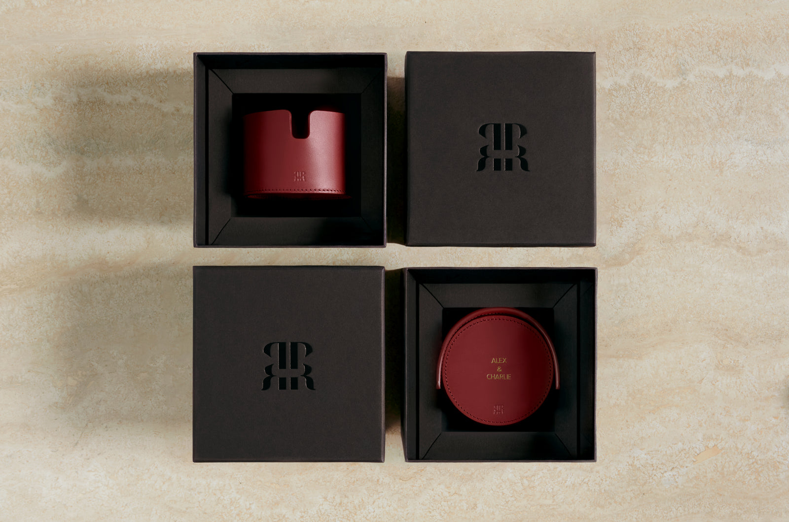 Leather Coaster Gift Set